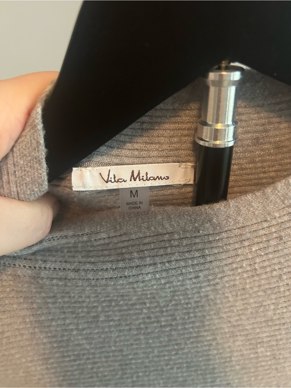 Crewneck Ribbed Sweater in Gray - Picture 2 of 2
